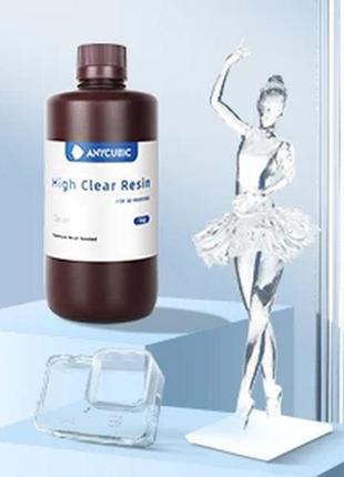 Суперпрозора фотополімерна смола anycubic high clear resin4 фото