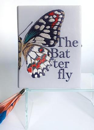 Клатч книга метелик натуральна шкіра вишитий книга-клатч butterfly