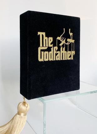 Клатчкнига хрещений батько godfather вишитий вечірній клатч сумка у вигляді книги авторска