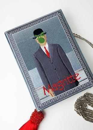 Клатч-книга магріт книга-клатч рене магріт magritte сумка у вигляді книги авторський клатч подарунок1 фото