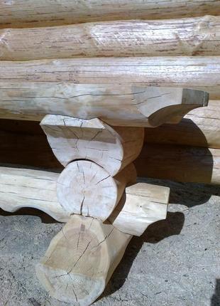 Стол деревянный (сосна) "дикий" сруб3 фото
