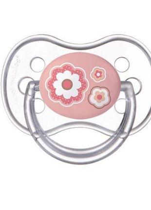Пустышка canpol babies силиконовая симметричная 6-18 м newborn baby розовые цветы 22/581_pin1 фото
