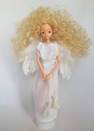 Кукла ангел с крыльями из натуральных перьев2 фото