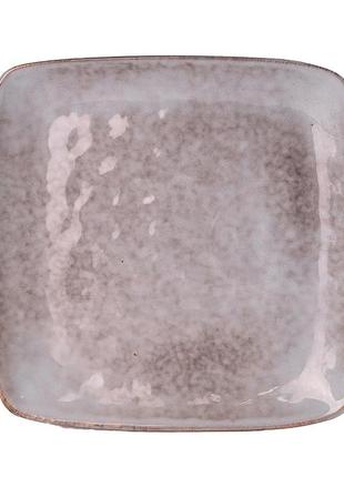 Тарелка плоская квадратная из фарфора 26.5 см обеденная тарелка1 фото