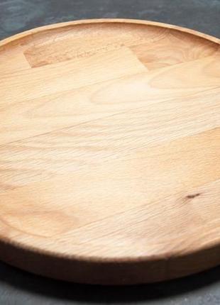 Сервірувальна дошка дерев'яна тарілка для подачі стейка шашлику м'ясних страв та нарізки 29х29 см3 фото