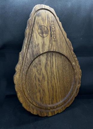 Дерев'яна сервірувальна дошка тарілка  для подачі страв і закусок "авокадо" ясень 36х24х2 см4 фото
