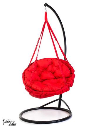 Подвесное кресло качеля-гамак с круглой подушкой kospa красный (150 кг)