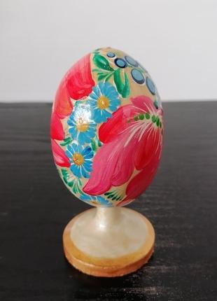 Пасхальное деревянное расписное яйцо высота 11 см1 фото
