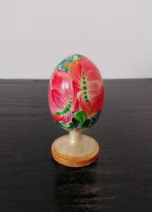 Пасхальное деревянное расписное яйцо высота 11 см3 фото