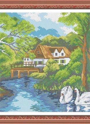 Лебеди на пруду схема