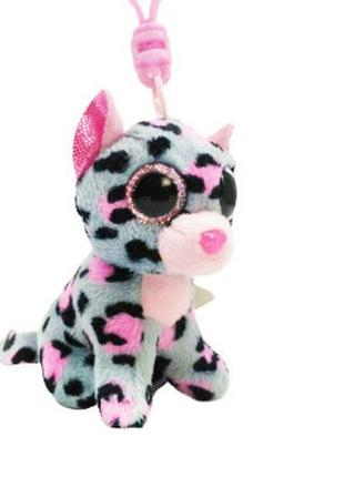 М'яка іграшка-брелок "леопард" (сіро-рожевий) l3092