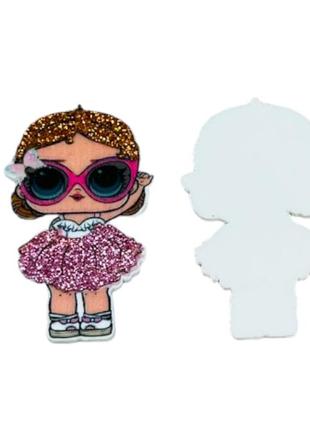 Серединка для бантиків лялечка лол, 41*28 мм, арт 02948, шт, різнокольоровий