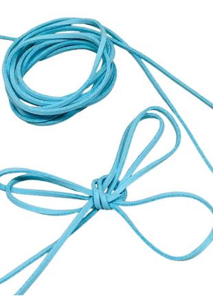 Замшевый шнурок (искусственная замша), цвет -голубой, ширина 3 мм*1 метр, голубой