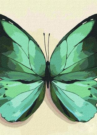 Картина за номерами "зелена метелик" ★★★ ідейка кно4208