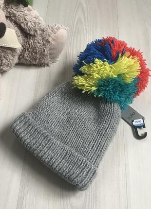 Новая теплая шапка next на 3-4 года