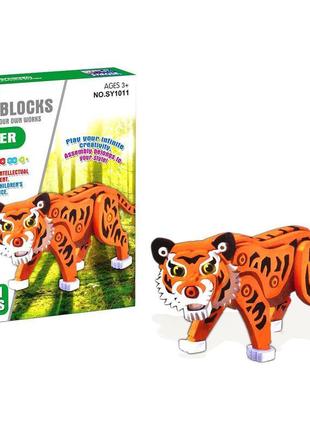 М'який конструктор "тигр", 121 деталь sen yan toys разноцвет