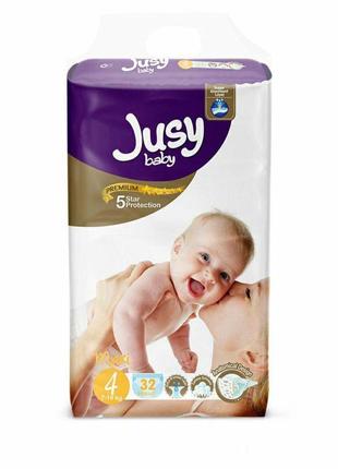Дитячі підгузники "maxi" 4 (7-18 кг) jusy різнобарвний1 фото