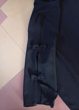 Блуза черная бантики на рукавах9 фото