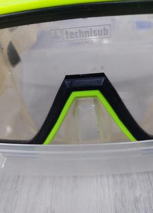 Маска для плавания medit technisub салатового цвета в пластиковом боксе7 фото