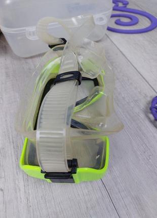 Маска для плавания medit technisub салатового цвета в пластиковом боксе9 фото