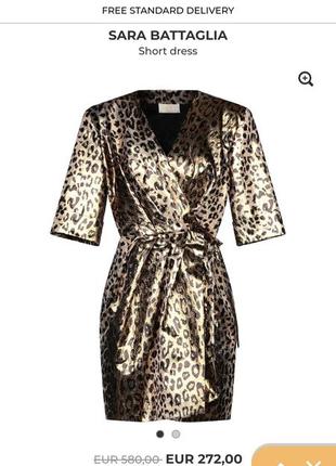Сукня sara battaglia,плаття на запах,леопардове плаття,сукня золотисте,плаття6 фото