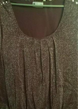 Елегантна ніжна срібляста блузка зі стразами, 2xl, 3xl, 4xl4 фото