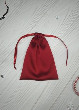 Подарунковий мішечок з шовку армані 13*18 см (шовковий мішечок, мішечок для прикрас) колір - бордо