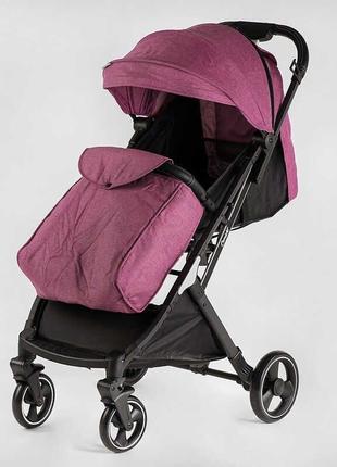 Візок прогулянковий дитячий "joy" comfort l-30201 (1) колір фіолетовий, рама сталь з алюмінієм, футкавер, підсклянник,5 фото