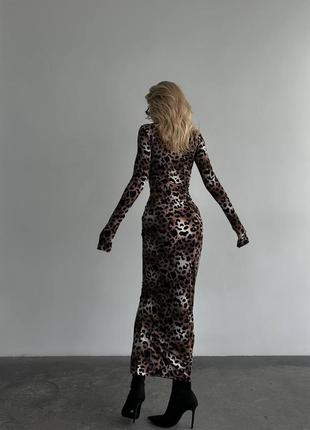 Вишукана леопардова сукня максі9 фото