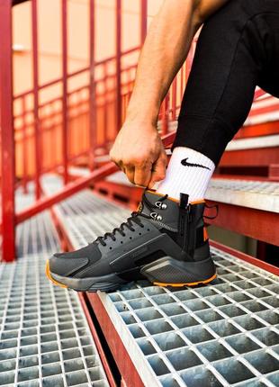 Nike huarache winter acronym"black/orange"5 фото