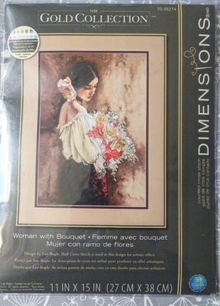 Набор для вышивания dimensions 70-35274 woman with bouquet/ женщина с букетом