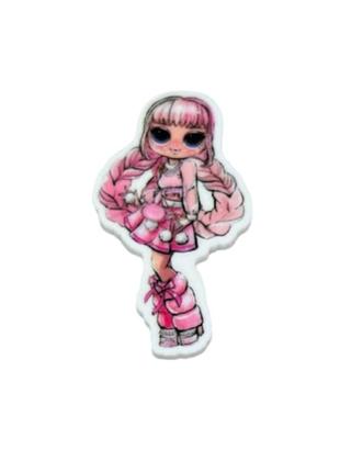 Серединка для бантика, розмір 4 см, лялечка-лол, арт (014811), шт, різнокольоровий