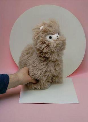 Мʼяка іграшка "пухната лама", 32 см (біла)2 фото