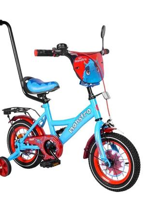 Двухколесный велосипед tilly monstro 12" t-21228/1 blue+red