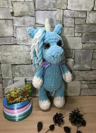Плюшевая единорожка. вязаная игрушка. амигуруми. подарок ребёнку