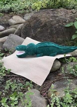 Крокодил, вязаная плюшевая игрушка3 фото