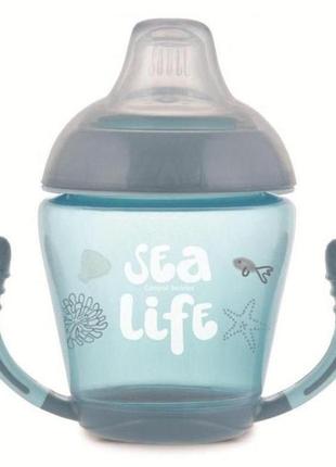 Кухоль непроливайка з м'яким силіконовим носиком canpol babies sea life — сірий 230 мл (56/501_grey)