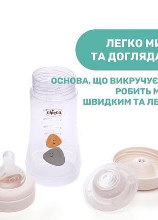 Пластиковая бутылочка chicco perfect 5, средний поток, 2м+, 240 мл 20223.30.406 фото