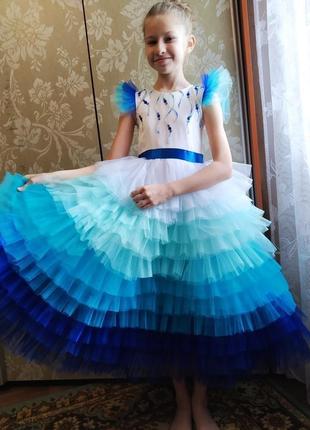 Платье морская царевна на 6-8 лет на выпускной2 фото
