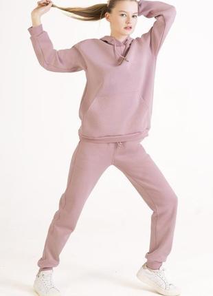 Розовый спортивный костюм |костюм с худи цвета пепел розы colo1 фото