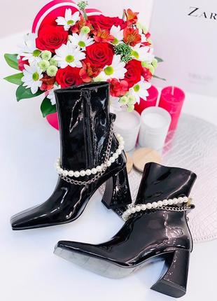 Ботинки на каблуке ботильоны zarqua