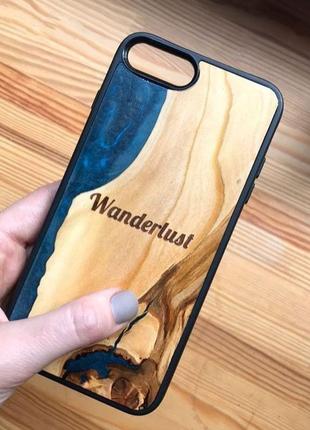 Resin & wood case for apple iphone8 фото