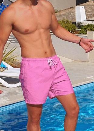 Шорты хамелеон для плавания, пляжные мужские спортивные шорты меняющие цвет малиново-фиолетовые размер m3 фото