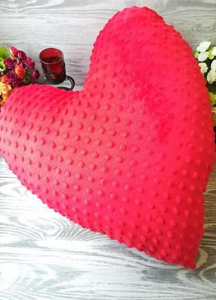 Подушка плюшевое сердце большое2 фото
