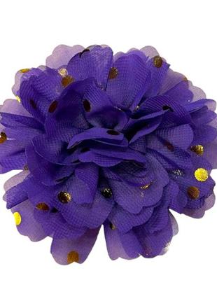 Бантик (ткань), в золотой горох, 10 см, цвет-фиолетовый, шт., фіолетовий
