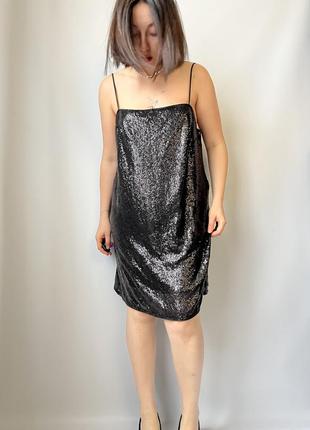 Вечірня міні сукня в паєтках від h&m1 фото
