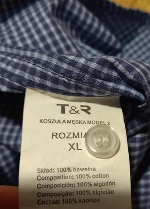 Отличная клетчатая котоновая рубашка tom&rose p. xl. замеры на фото4 фото