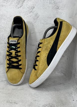 Кроссовки замшевые puma clyde bright gold