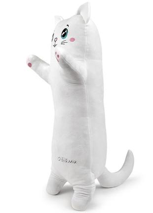 Подушка декоративна wp merchandise котик обіймашка сніжок, біла2 фото