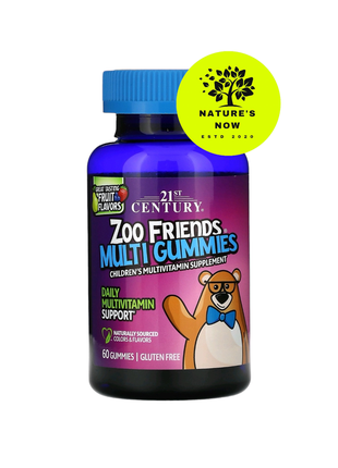 Детские мультивитамины zoo friends 21 century - 60 жевательных конфет1 фото